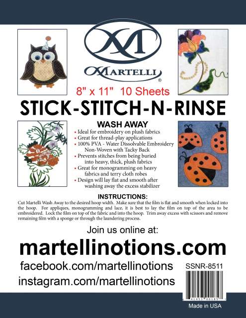 Stick-Stitch-N-Rinse